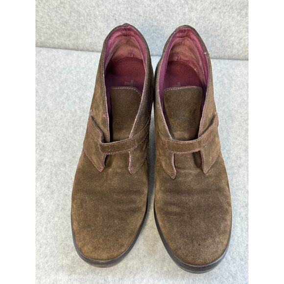 Tsubo Wedge Booties Decari Brown Suede Hook & Loop Ankle Boots Womens Size 10 - Picture 9 of 9